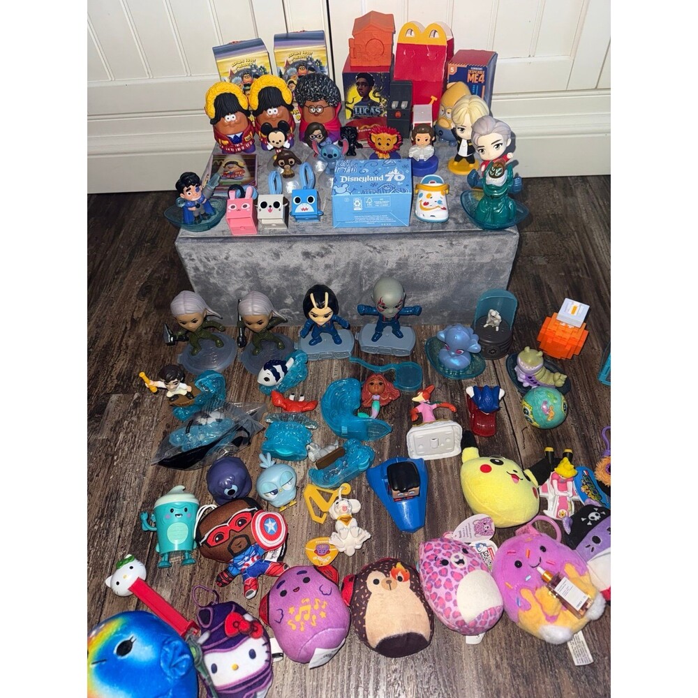 Huge Fast Food Toy & Plush Lot - McDonald's Disney 100 Kerwin Frost BTS Marvel